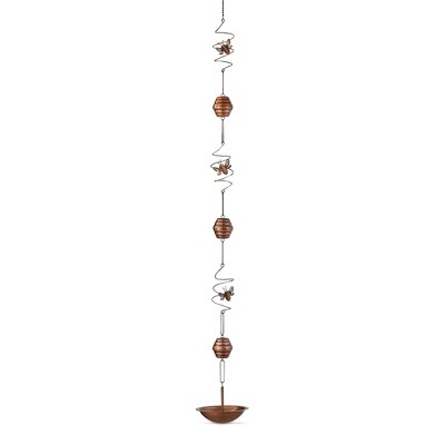 tagltd Buzzing Bee Rain Chain Downspout Outdoor Use, 102 inches