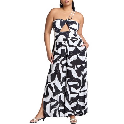 ELOQUII Women's Plus Size Printed Cover-Up Bottom With Slits