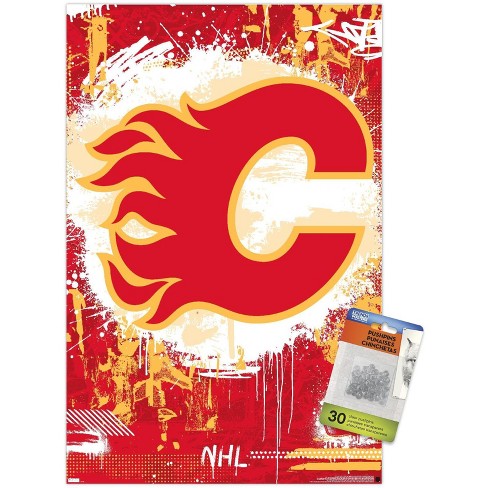 Trends International Nhl Calgary Flames - Maximalist Logo 23 Unframed ...