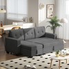 LACOO 79 in. L-Shaped Foldable Sleeper Sofa with Storage Recliner - Dark Grey - 4 of 4