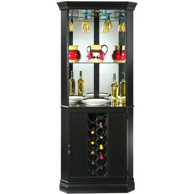 Howard Miller 690048 Howard Miller Piedmont Vii Corner Wine Cabinet 690048 Black Satin