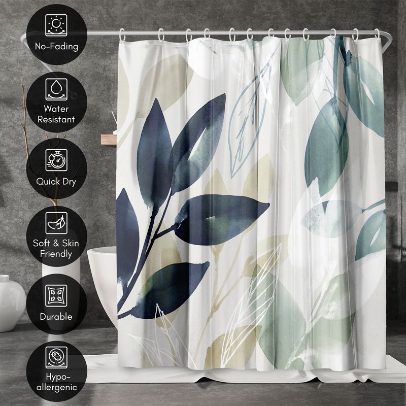 Americanflat 71" x 74" Shower Curtain, Green Sleeves I by PI Creative Art, 5 of 9