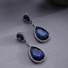 SOHI Women's Blue  Teardrop Stone Drop Earrings - 2 of 3