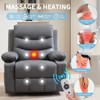 Oversized Recliner Chair, 360 Swivel Rocker Recliner, Manual Glider Chair with Cup Holder, Massage and Heat, Small Single Sofa Chairs - 4 of 4