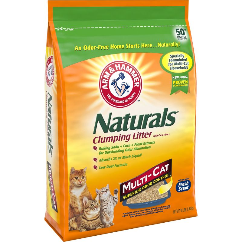 Arm &#38; Hammer Naturals Low Dust Clumping Multi-Cat Litter - 18lbs, 3 of 13