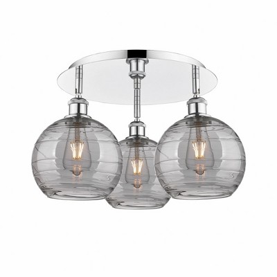 Athens Deco Swirl - 3 Light Flush Mount In Industrial Style-10.38 Inches Tall and 19.75 Inches Wide