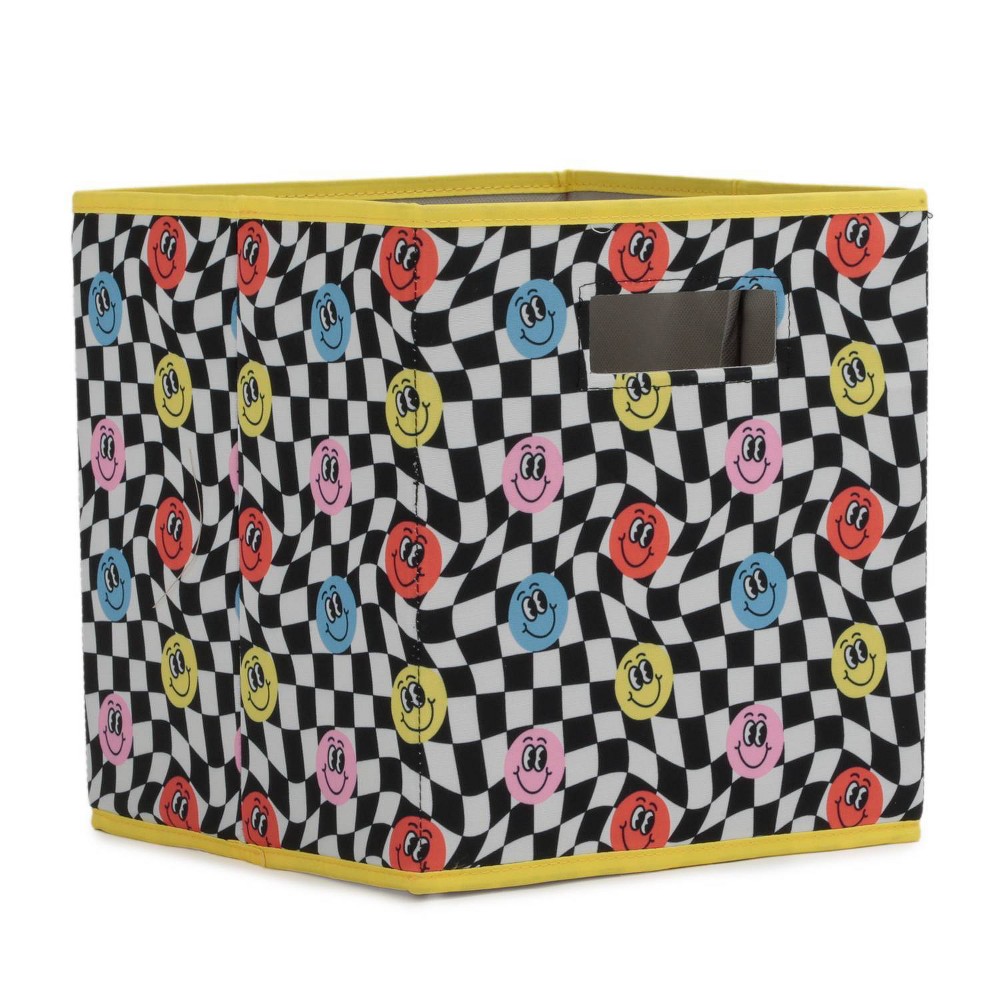 Smiley Face Checker 11" Teen Storage Bin