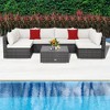 Tangkula 7PCS Patio Rattan Sectional Sofa Set Outdoor Furniture Set w/ Cushions - 3 of 4