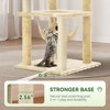 Modern Multicoloured 600 GSM Soft Plush Cat Tree Pet Tower with Fake Real Leaves,Natural Sisal Material and Cute Cat Shape Platform - 4 of 4
