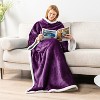 PAVILIA Fleece Wearable Blanket with Sleeves, Warm Cozy Soft Functional Lightweight Sleeved Throw Adults Men Women - 2 of 4