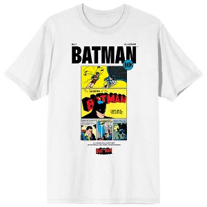 Batman 90th Anniversary Bruce & Robin Retro Comic Cover Art Crew Neck Short Sleeve Men's White T-shirt - 1 of 3
