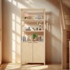 Oak 2-Door 6-Shelf Display Cabinet - 3 of 4
