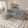 Modular Sectional Cloud Couch Modern L Shaped Sofa with Ottoman, 100 Inch 3-Seat Chenille Deep Seat Couches for Living Room - 2 of 4