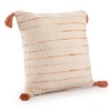 20" X 20" Coral And Ivory 100% Cotton Striped Zippered Pillow - 4 of 4