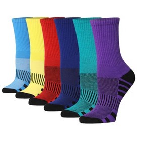 Tipi Toe Womens 6 Pack Sapphire Twilight Colors Patterned Athletic Cushioned Crew Socks for Running & Sports Activities - 1 of 4