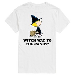 Men's - Peanuts - Witch Way To The Candy Short Sleeve Graphic T-Shirt - 1 of 4