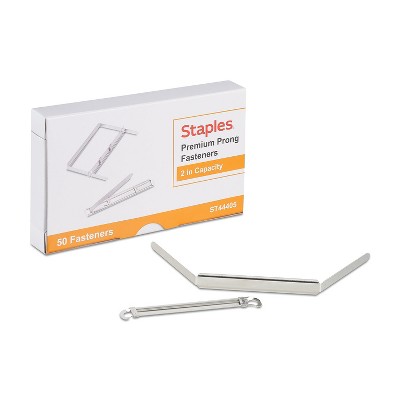 Staples 2-Piece Premium Prong Fastener Silver 2 3/4" Width 2" Capacity 50/PK 1798844