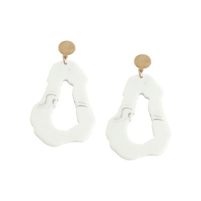 SOHI Women's White  Hallow Drop Earrings