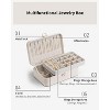 2-Layer Jewelry Box with Lock, Cream White Organizer Storage for Earrings, Necklaces & Rings, Gift for Women - 4 of 4