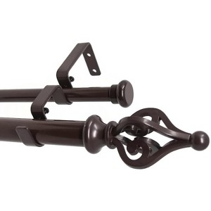 Urbanest Portia Flat Button 1-inch 5-8 inch Double Drapery Curtain Window Rod Set - 1 of 4