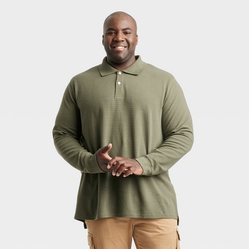 Big & tall long sleeve polo shirts best sale