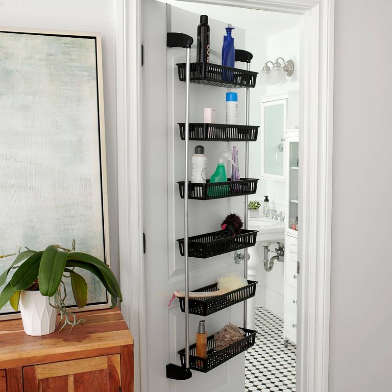 Household Essentials 6 Basket Over-the-Door Storage Rack Black, 3 of 9