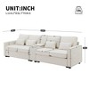 NicBex 114" Modern Cloud Couch with Charging Console,Sleeper Sofa with 2 Cup Holders & USB Ports,Linen Sofas for Living Room,Apartment - 3 of 4