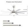TOBILI 52-Inch Ceiling Fan With Lights,6 Wind Speed,With 8 Black ABS Blades,Voice ,Fan For Bedroom,Living Room,Patio,Kitchen,etc - 4 of 4