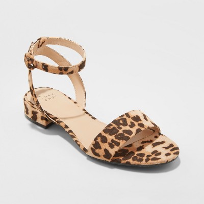 ankle strap animal print shoes