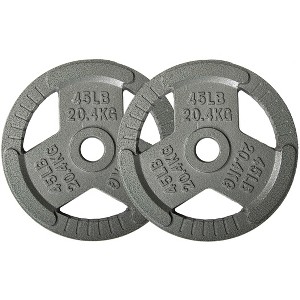 Gulches Olympic Cast Iron Weight Plates for Strength Training and Weightlifting, Multiple Weights - 1 of 4