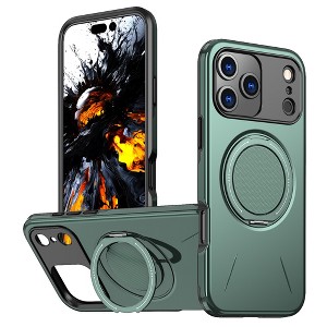 HTUTWOO iPhone 17 Pro/Pro Max Magnetic Phone Case, Shockproof Protection Shell with 360° Rotatable Metal Ring Kickstand for iPhone 17/Pro/Pro Max/Air - 1 of 4