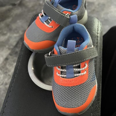 Stride Rite, Shoes, Stride Rite Osmond Gray And Orange Sneakers Size 7 Wide  Velcro Straps
