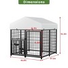 LAOTIES Large Outdoor Dog Kennel,Heavy Duty 4 x 4 x 4.25 FT Pet Run Enclosure with Rotating Feeder Bowls,Removable Waterproof Roof - 2 of 4