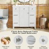 Tramull Bathroom Vanity with Ceramic Sink, Soft Close Doors, Drawers & Adjustable Shelves, Solid Wood Frame - 4 of 4