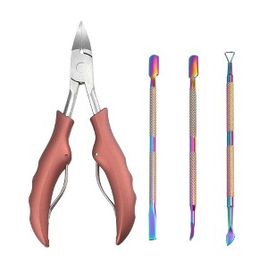 Unique Bargains Toe Nail Clippers Professional Kit 4 Pcs - 1 of 4