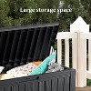 OBOKATA 80 Gallon lockable waterproof outdoor storage box, suitable for seating terrace furniture or storing tools, swimming pool accessories,Black - 4 of 4