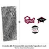 Big Dot of Happiness Maroon 2025 Graduation Paper Straw Decor - Party Striped Decorative Straws - Set of 24 - 3 of 4