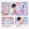Teamson Kids Stardust Gisele Wood Vanity Table with LED Lights, Storage Drawer, Mirror & Stool, Purple - 4 of 4