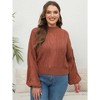 Plus Size Women's Cable Knit Sweater 2025 - Oversized Chunky Knit Crewneck Pullover Long Sleeve Cozy Fall Winter Sweater - 4 of 4