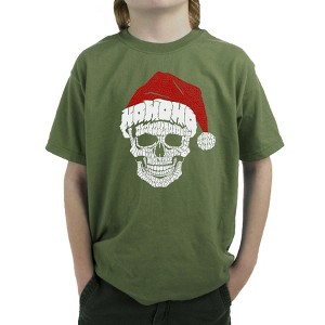 LA Pop Art Santa Skull - Boy's Word Art T-Shirt - 1 of 4