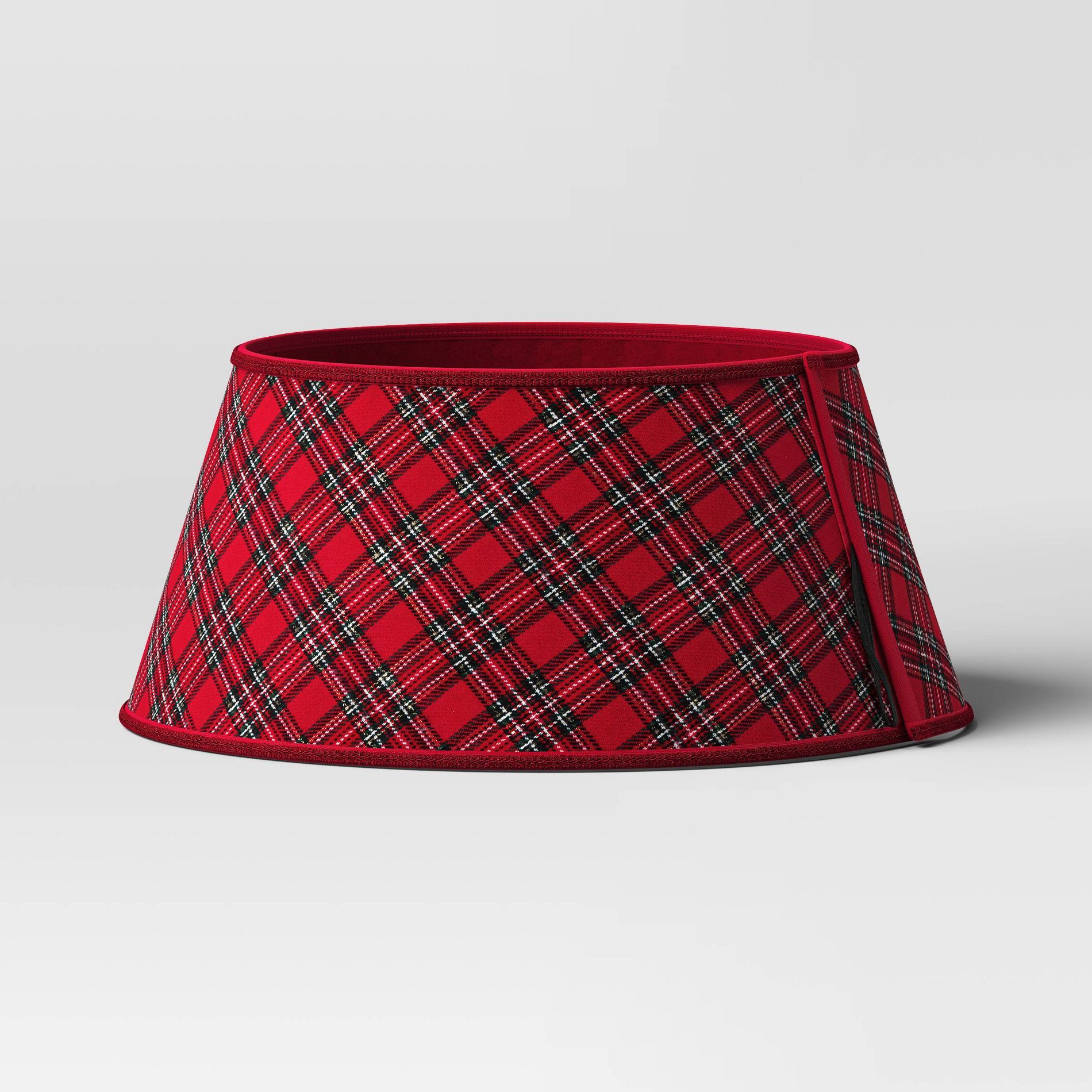 25'' Christmas Roll Up Plaid Tree Collar Red/Green - Wondershop™