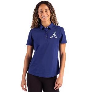 Atlanta Braves Cutter & Buck Advantage Refresh Epic Confidence Recycled Womens Tri-Blend Pique Polo - Tour Blue - Small - 1 of 1