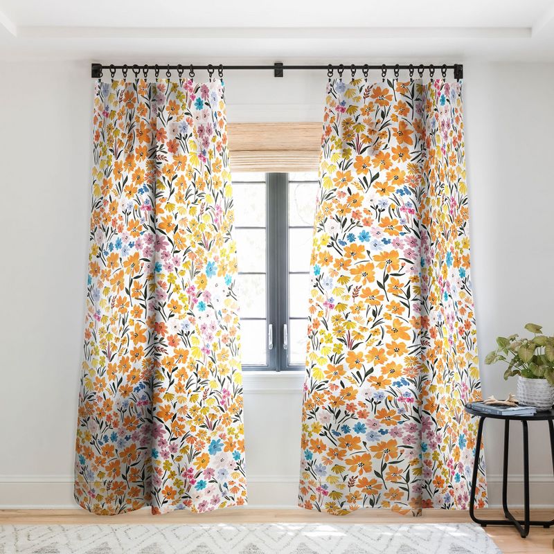 Marta Barragan Camarasa Flowery Meadow Colors Single Panel Sheer Window Curtain - Deny Designs, 1 of 7