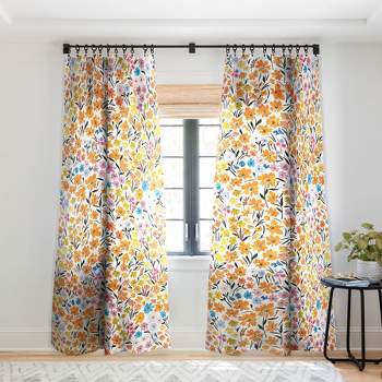 Marta Barragan Camarasa Flowery Meadow Colors Single Panel Sheer Window Curtain - Deny Designs