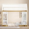 Twin Size Wood House Bed with Roof and Railings, Two Movable Wardrobes, Wooden Frame, Perfect for Children, Teenagers, Boys, or Girls. - 4 of 4