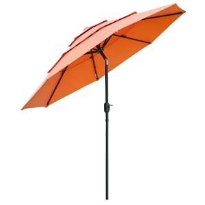 Aghana Digitals 9FT 3-Tier Outdoor Umbrella with Crank & Push-Button Tilt, Wind-Resistant Vents for - 1 of 4