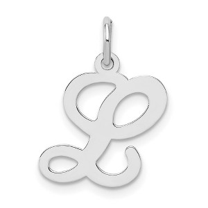 Black Bow Jewelry Sterling Silver, Sophia Collection, Small Script Initial L Pendant - 1 of 4