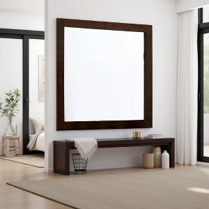 Royal Hampton Dresser Mirror, 38 Inch Square, Dark Cherry Brown Solid Wood - 1 of 4