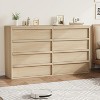 6/7/8-Drawer Dresser - Natural Oak Double Dresser w/Large Storage, Modern Chest for Bedroom/Living Room - 4 of 4
