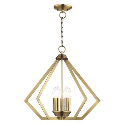 Livex Lighting Prism 5 - Light Chandelier in  Antique Brass
